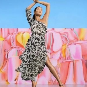 NWT ALEXIS x Target Botanical One Shoulder Ruffle Dress